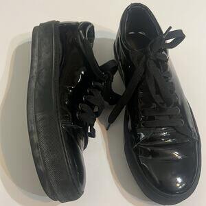 ACNE STUDIOS ADRIAN BLACK PATENT LEATHER SNEAKERS SIZE‎ 39